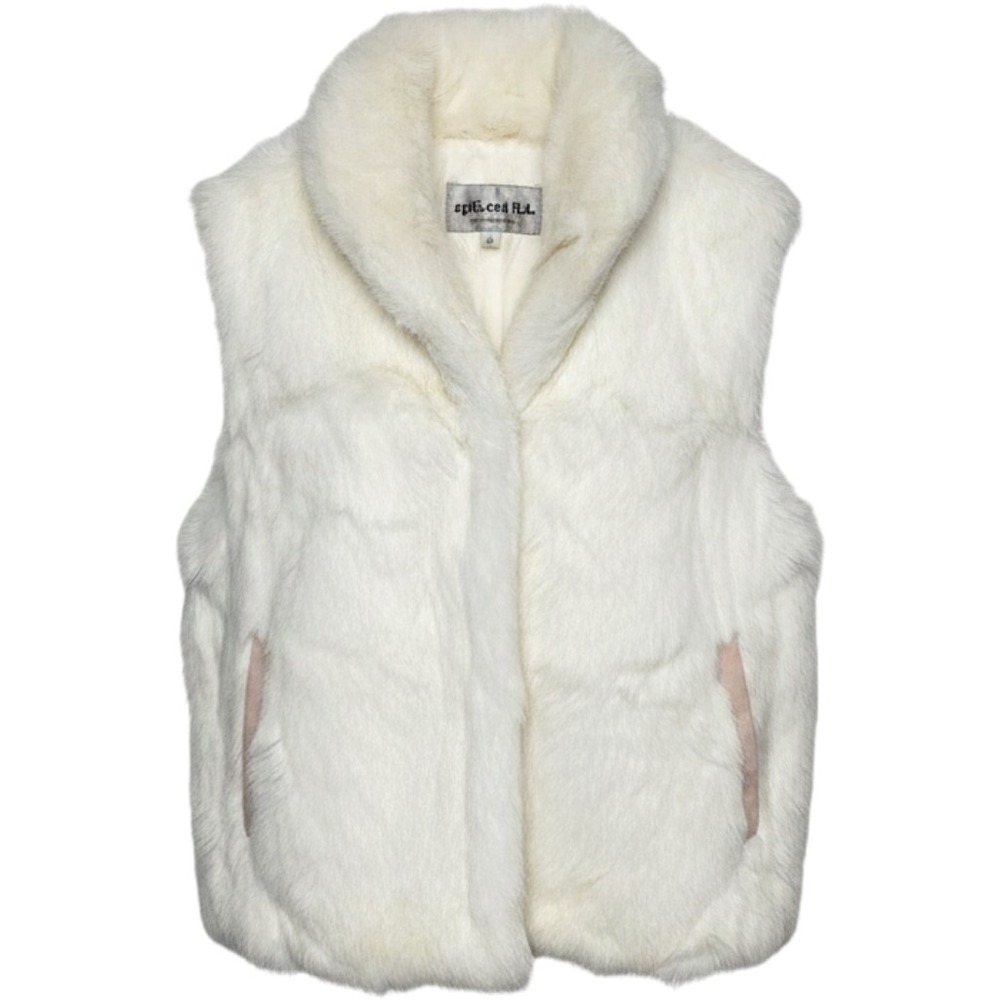 80s Rabbit Fur Vest M Maximalist Rockstar GF Indie Sleaze Apres Ski Alpine Chic